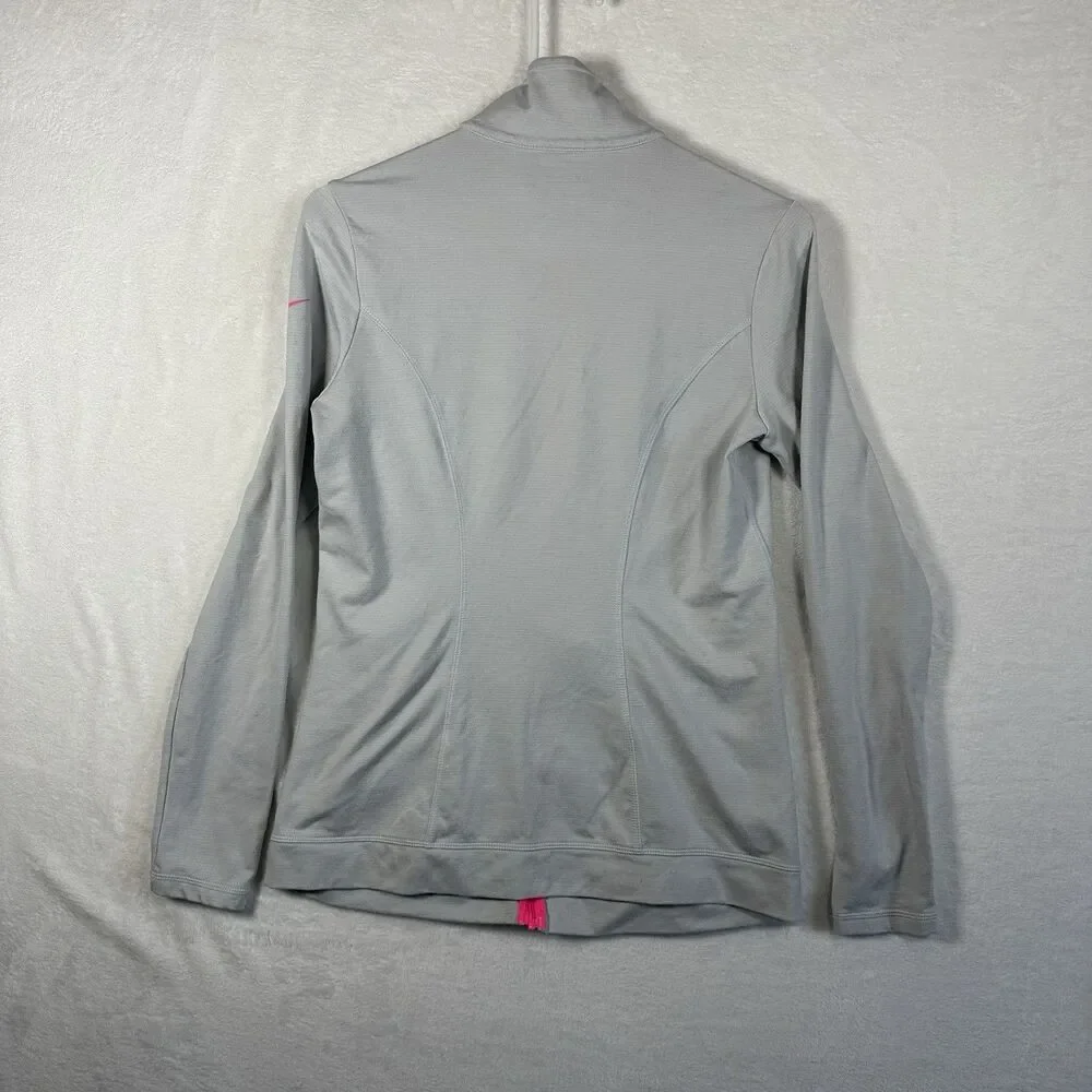 Nike Golf Dri-Fit Hypervis Full Zip Performance Jacket Women Medium Grey Stretch